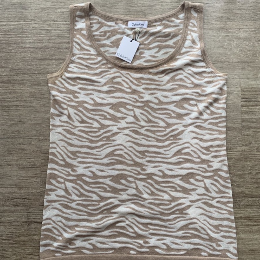 Calvin Klein Animal Print Sleeveless T-Shirt